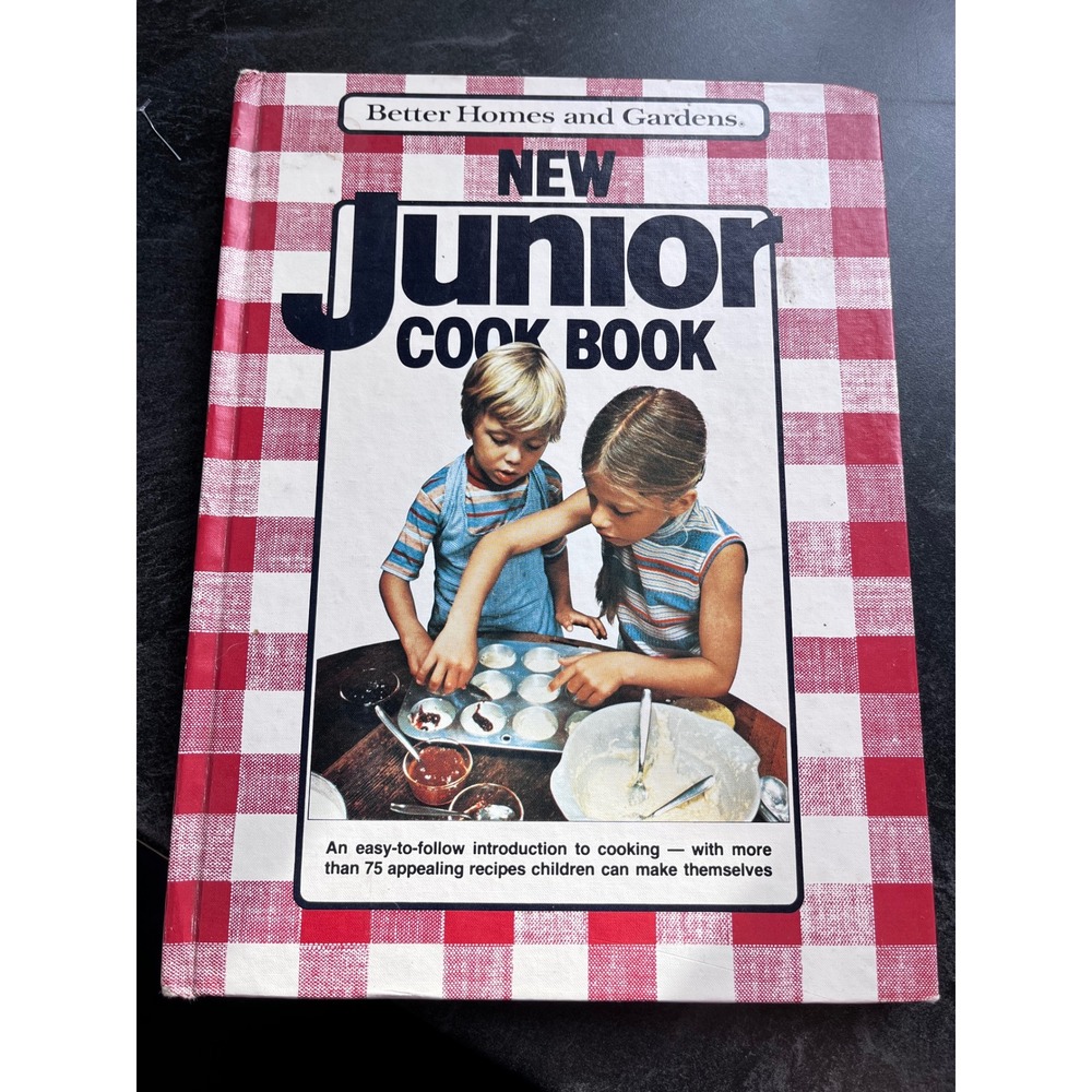 Better Homes and Gardens‎ New Junior Cook Book 1983 Vintage Hardcover Gingham